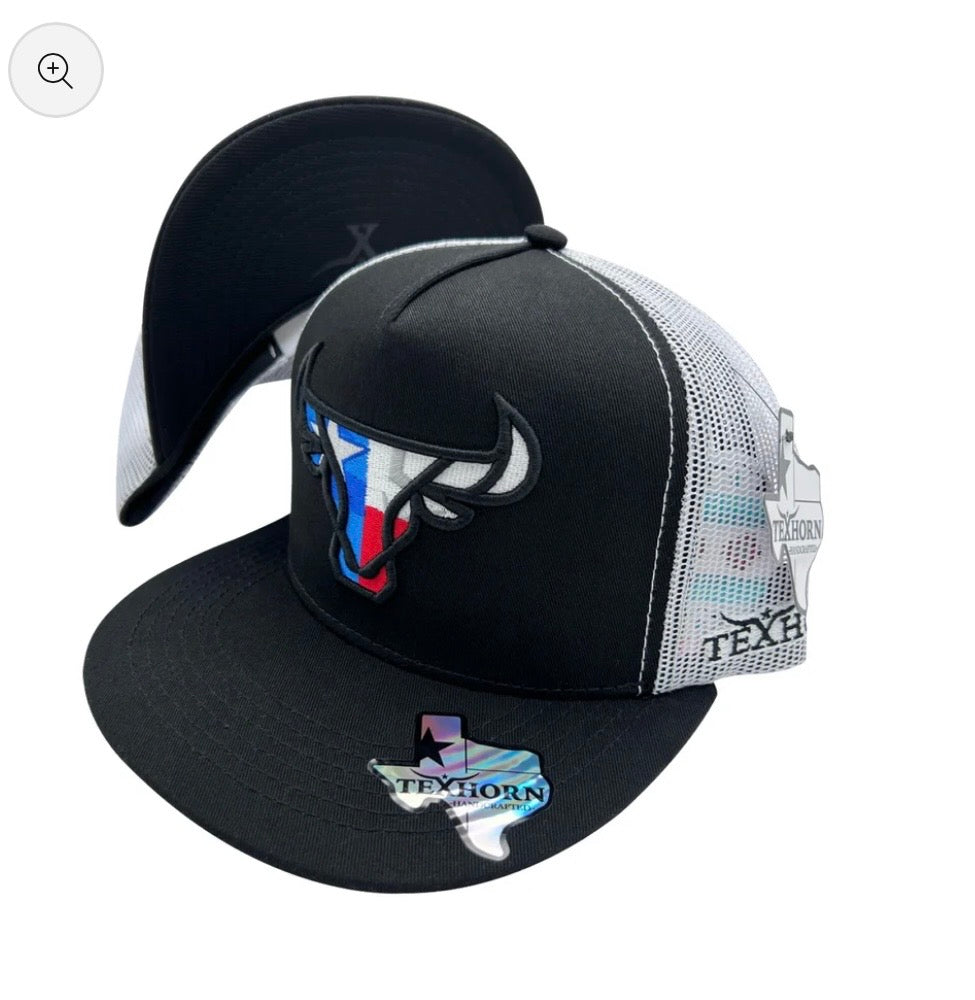 TEXHORN TX Cattle Black Snap Back
